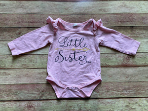 Little Sister Long Sleeve Onesie, 70 (6 Months)