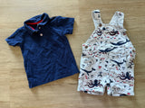 Little Lad Ocean Overall Set, 24M