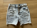 Justice Light Blue Fringe Hem Jean Shorts, 14 Slim