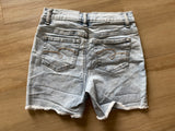 Justice Light Blue Fringe Hem Jean Shorts, 14 Slim