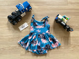 Handmade Girl's Semi Romper, 0-3M, 6-9M (run small)