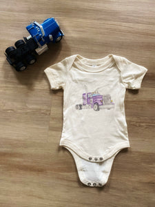 New Purple Semi Onesie, 3-6M & 12M