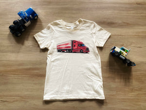 New Red Semi Trailer Tee, S(6-8)