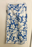 NWT Grayson Threads Kids Blue/white Floral Linen Wide Leg Pants, S(6/7)