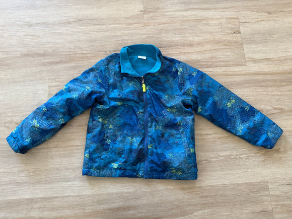 Boy's Lightweight Blue/Green Fleece Jacket, S(6/7)