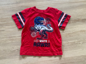 Celebrate Red, White, and Blue Dino Tee, 3T