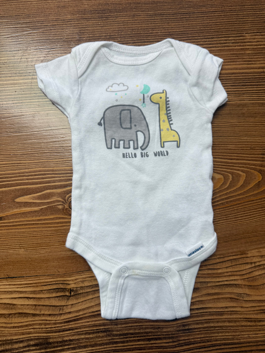 Gerber 'Hello Big World' Onesie, NB – Little Cubs Closet, LLC