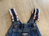 OshKosh Red/White/Blue Denim Shortalls, 18-24M