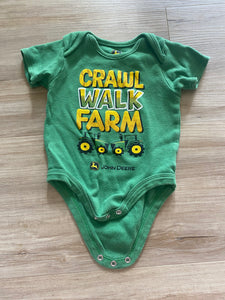 John Deere 'Crawl Walk Farm' Onesie, 12M