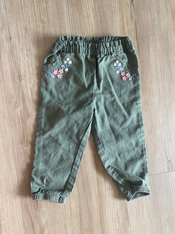 Carter's Embroidered Flower Pants, 12M