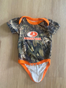 Mossy Oak Orange Camo Onesie, 0-3M