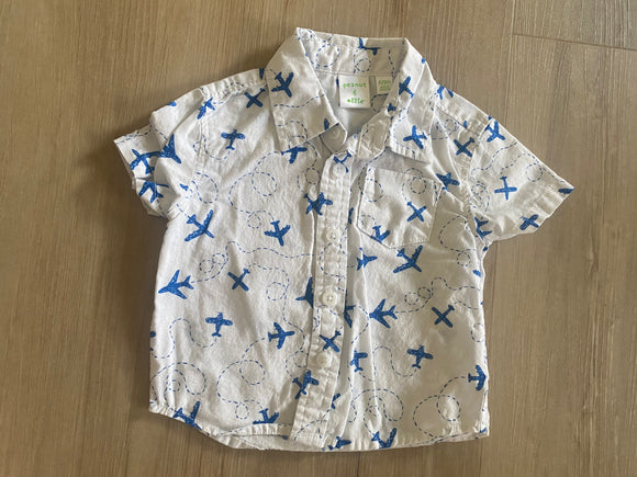 peanut & ollie Airplane Button Down, 6/9M