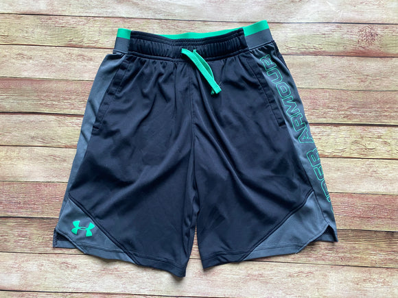 UA Green/Black Athletic Shorts, YMD (10-12)