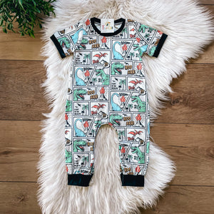 TwoCan Dino Comic Romper, 3-6M