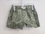Carter's Palm Leaves Green Shorts, 3-6M