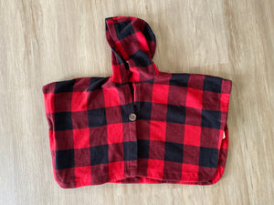 Fleece Buffalo Plaid Poncho, 3T