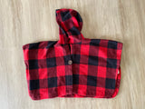 Fleece Buffalo Plaid Poncho, 3T