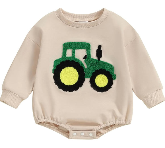 Boutique Tractor Onesie, 0-3M & 3-6M