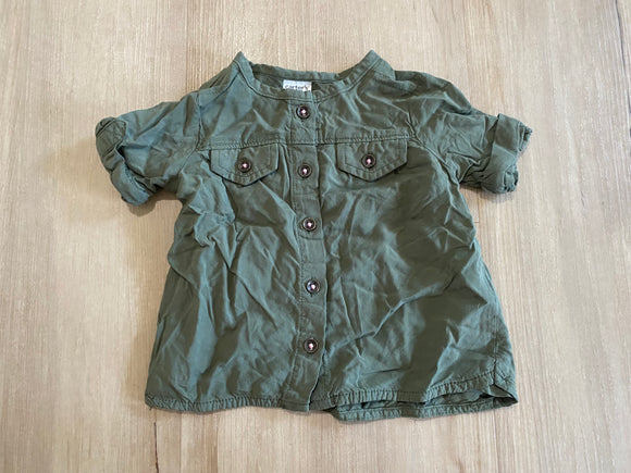 Carter's Olive Green Button Down Top, 6M