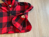 Fleece Buffalo Plaid Poncho, 3T