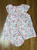 Carter's Pink Floral Blouse Dress Onesie, 18M