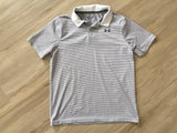 Grey/White UA Striped Polo, YLG (14-16)