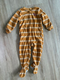 Carter's Yellow Striped, Bear Fleece Sleeper, 2T