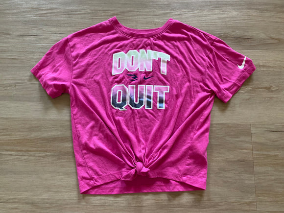 Nike Pink 'Don't Quit' Top, L (14-16)