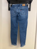Levi's 710 Ankle Super Skinny Fringe Hem Jeans, 8 Reg