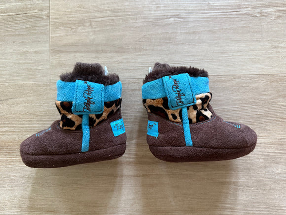 Blazzi Roxx Blue/Brown, Cheetah Cozy Slippers, M 4-5