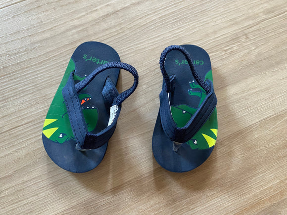 Carter's Dino Flip Flops, XS (3-4) Baby