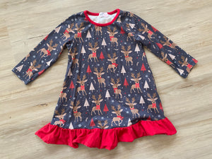 Used P+L Reindeer Nightgown, 4T