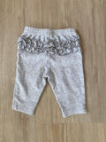 Grey Ruffles Pants, 0-3M