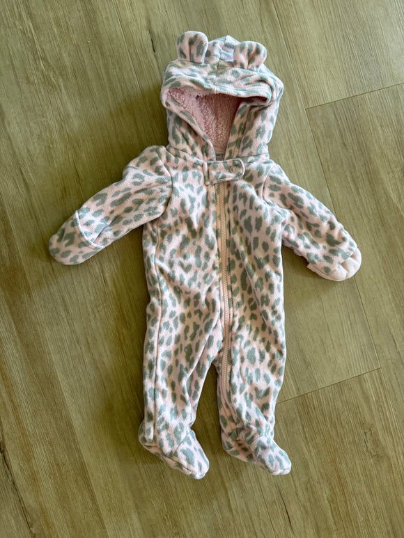 Carter's Pink Cheetah Bunting Suit, NB
