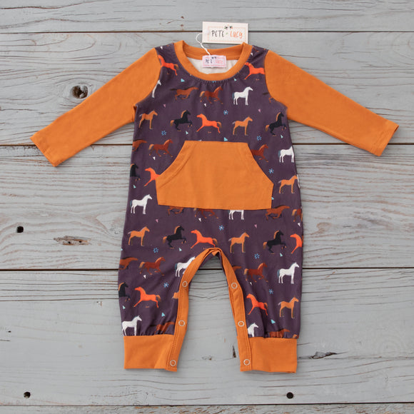 Playing with Horse Romper, 3-6M, 6-9M, 9-12M, 12-18M