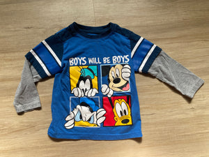 Disney Mickey 'Boys Will Be Boys' Long Sleeve, 2T