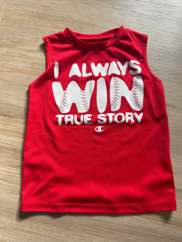 Champion Red 'I Always Win' Athletic Tank, 4