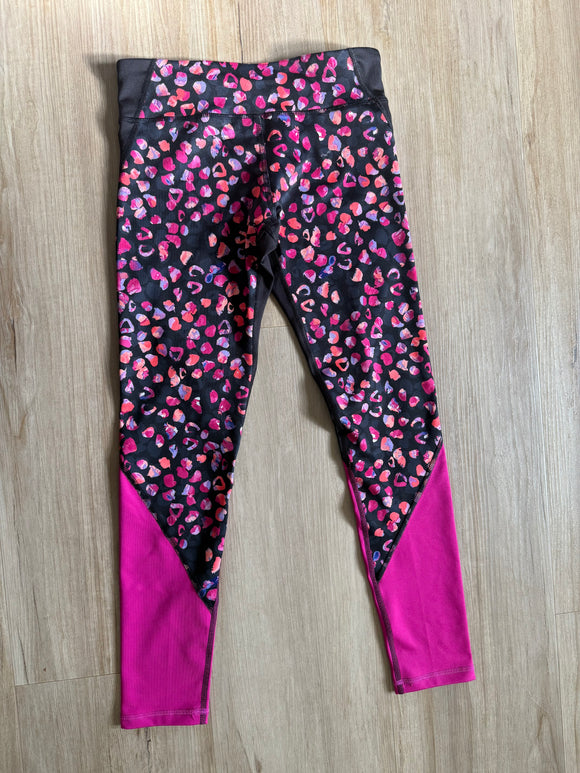 Old Navy Active Go-Dry Pink Cheetah Athletic Leggings, L(10-12)