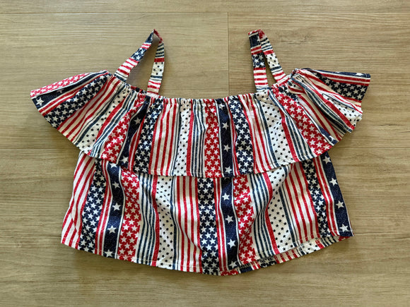 Red, White, & Blue Crop Top, 120 (5/6)