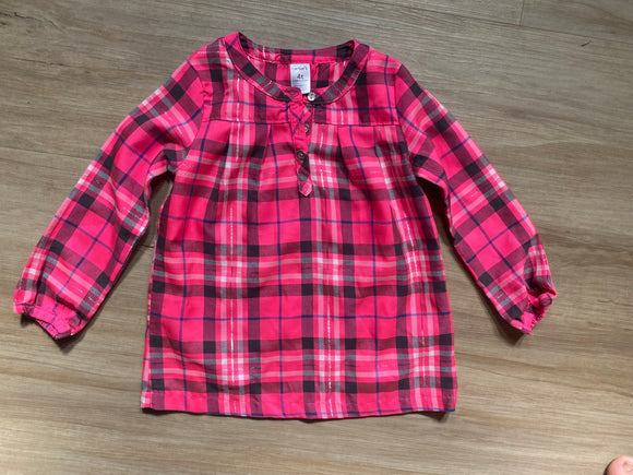 NWOT Carter's Bright Pink Plaid Tunic, 4T