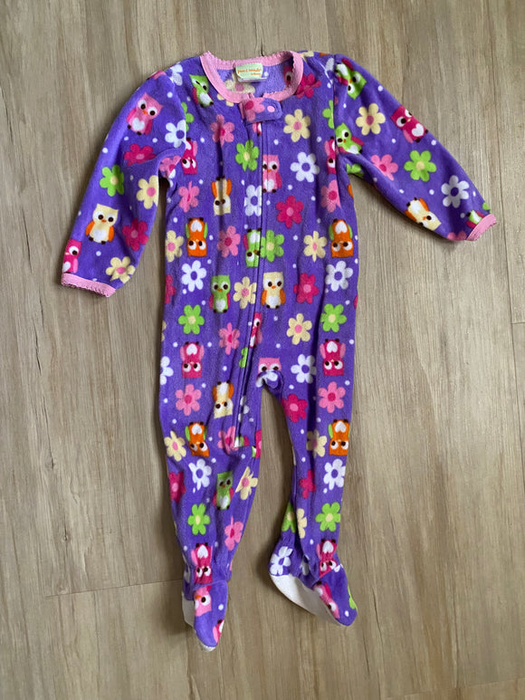 Peas & Carrots Owl Fleece Sleeper, 2T