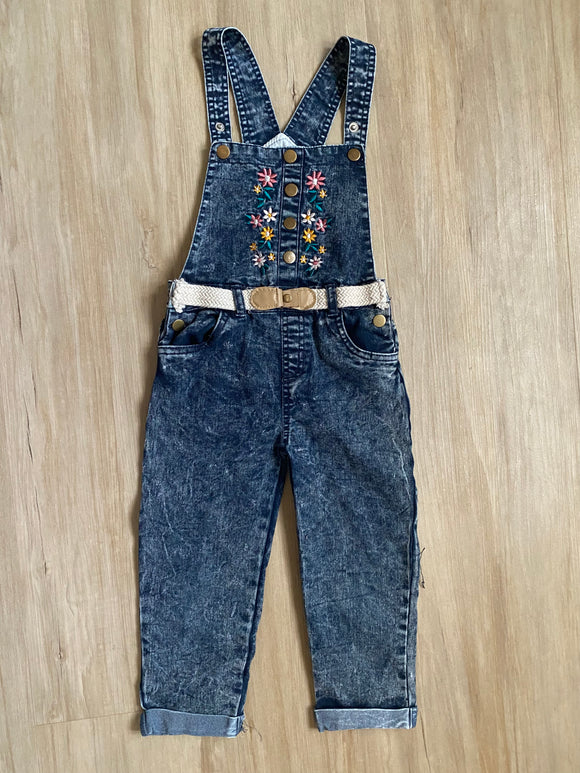 Vintage Distressed Denim Overalls, 4