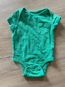 Green Pocket Onesie, 3-6M (runs small, more like 3M)