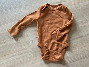 Brown Long Sleeve Onesie, 0-3M