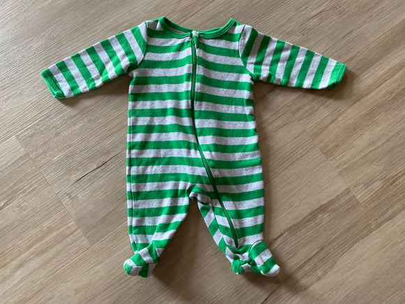 Green Striped Sleep 'n' Play, 0-3M