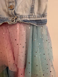 Rare Editions Denim, Tulle Skirted Dress, 4T