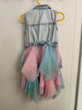 Rare Editions Denim, Tulle Skirted Dress, 4T
