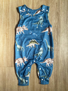 Dino Overall Romper, 3-6M