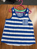 Justice Blue/White Striped Pocket Tank, 10