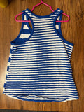 Justice Blue/White Striped Pocket Tank, 10